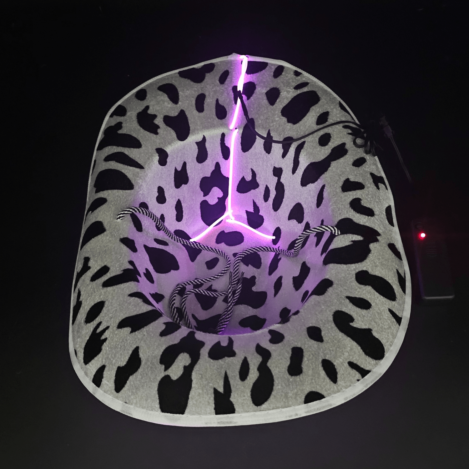 Cow Print Light Up LED Cowgirl Cowboy Hat with Bright Pink LED Lights - Shine Bright in Western Style - One Size - T and C Party Supply Cow PrintT and C Party Supply