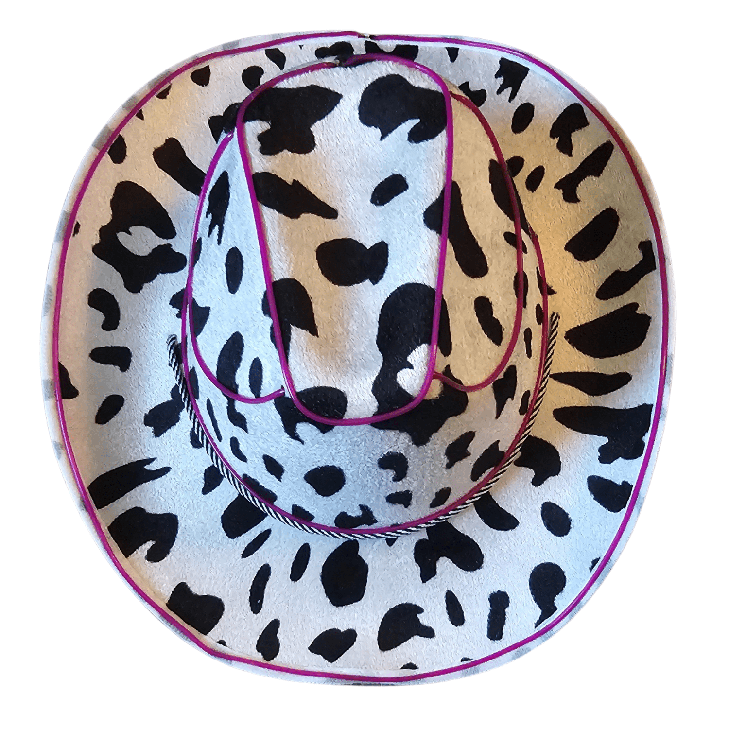 Cow Print Light Up LED Cowgirl Cowboy Hat with Bright Purple LED Lights - Shine Bright in Western Style - One Size - T and C Party Supply Cow PrintT and C Party Supply