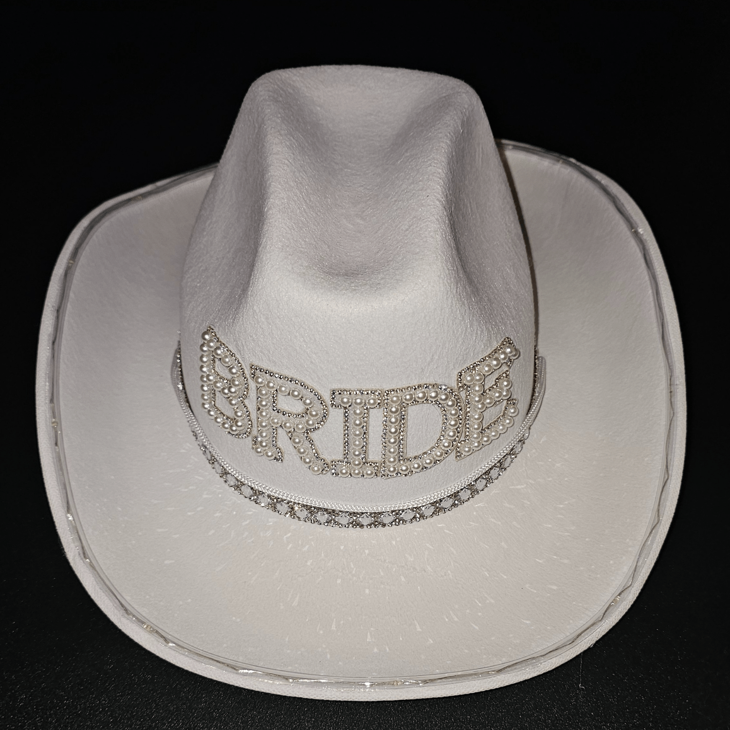 Light - Up Bride Cowgirl Hat – White Felt with Bright White LED Lights - T and C Party Supply BrideT and C Party Supply