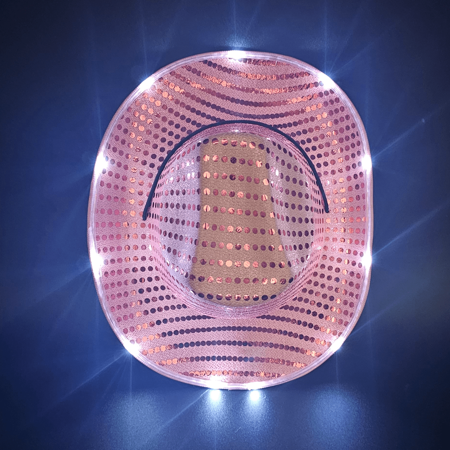 Pink Sparkle Sequin LED Cowgirl Cowboy Hat with Bright White LED Lights - Illuminate Your Western Style - T and C Party Supply Sparkle SequinT and C Party Supply