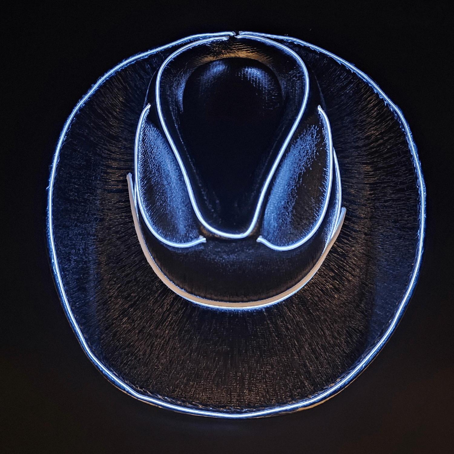 Black Iridescent Light Up Cowgirl Cowboy Hat with Bright White LED Lights - Illuminate Your Style with 3 Flashing Modes - One Size - T and C Party Supply IridescentT and C Party Supply