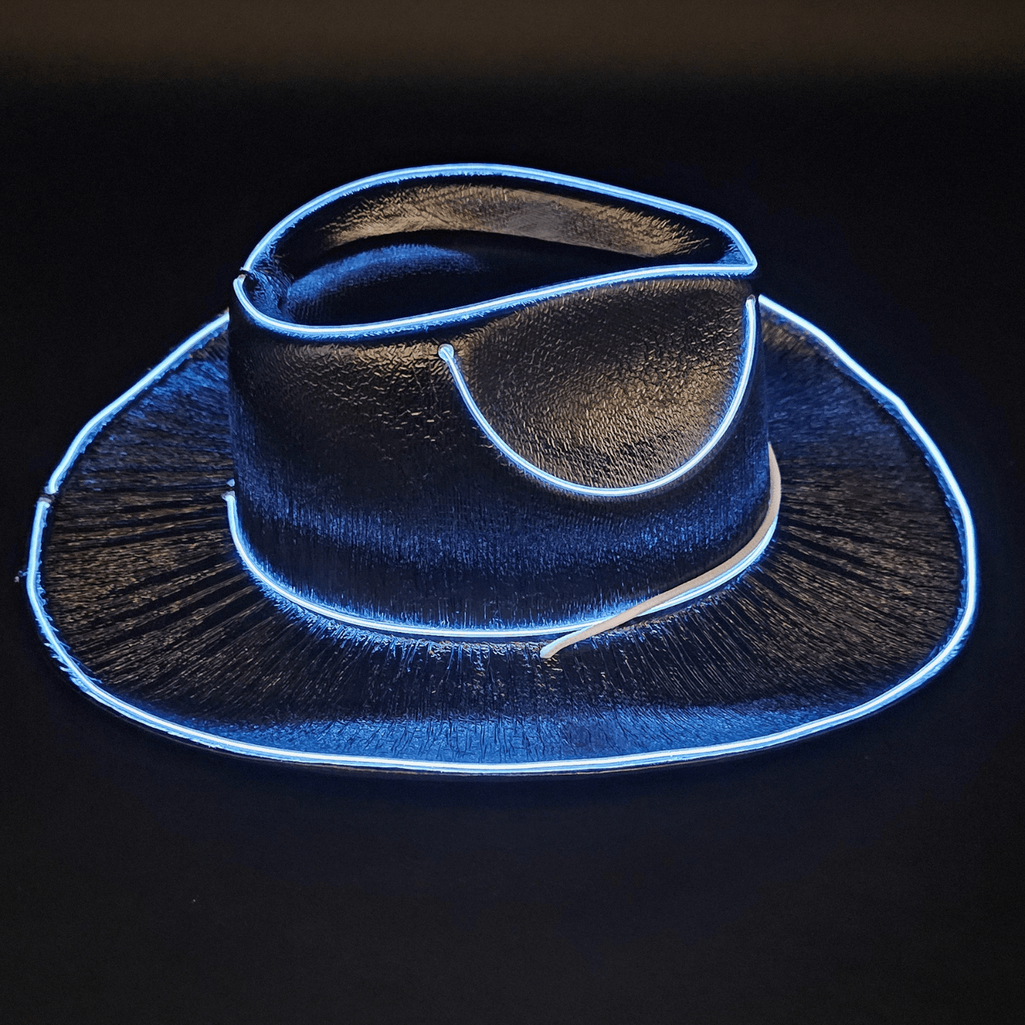 Black Iridescent Light Up Cowgirl Cowboy Hat with Bright White LED Lights - Illuminate Your Style with 3 Flashing Modes - One Size - T and C Party Supply IridescentT and C Party Supply