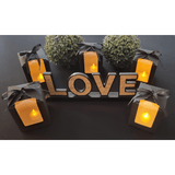 Love Display. Tea Light Up Boxes. Includes 2 Ribbon Colors (White and Black). Stemless Wine Glass Gift Box-Holds 15 oz Glass