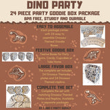 Dino Party 24 easy to assemble goodie box 24 Dino plates 24 dinosaur napkins by T and C Party Supply