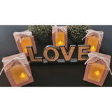 Love Display. Tea Light Up Boxes. Includes 2 Ribbon Colors (White and Black). Stemless Wine Glass Gift Box-Holds 15 oz Glass