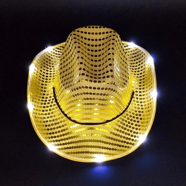 2499 Led Light Up Sequin Cowboy Hat- Unisex LED-Flashing-Cowboy-Hat-with-  main image 4